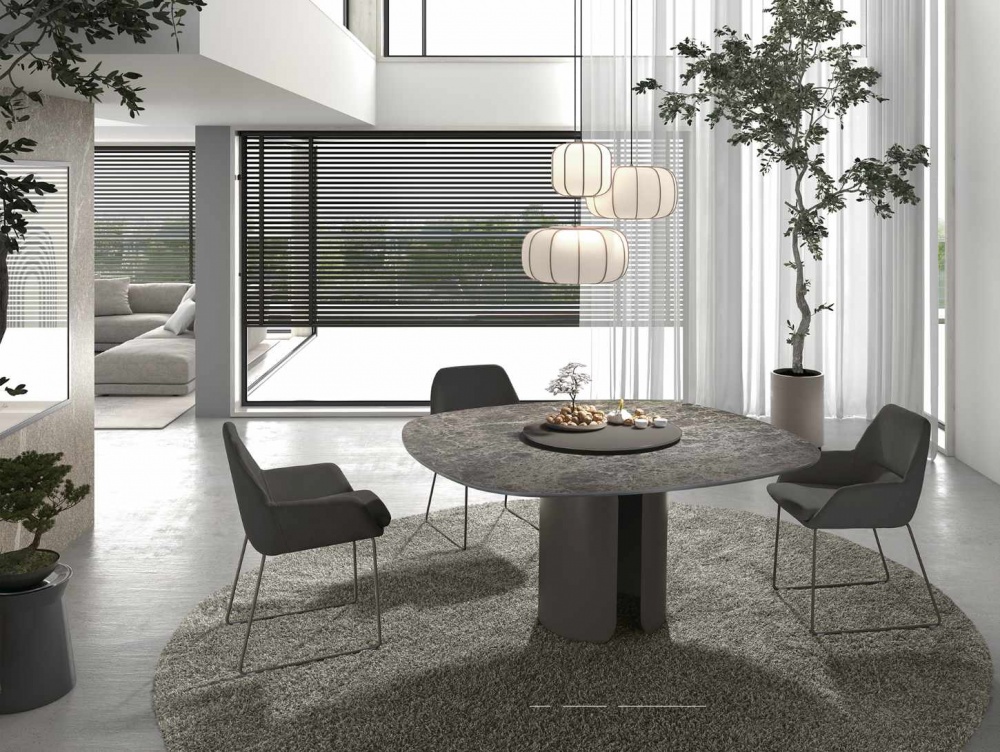Loop Ceramic Rounded Dining Table